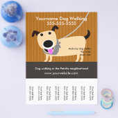 Dog Walker's flyer met afscheurende labels (Enkel)