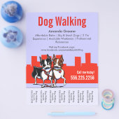Dog Walking Boston Terriers Scheurblad Flyer (Enkel)
