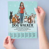 Dog Walking. Dog Walker. Teerblad Flyer (Hand)