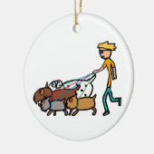 Dog Walking Keramisch Ornament (Links)
