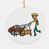 Dog Walking Keramisch Ornament (Achterkant)