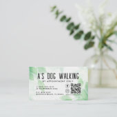 Dog Walking QR Code Foto Visitekaartje (Staand voorkant)