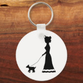 Dog Walking silhouette sleutelhanger (Voorkant)