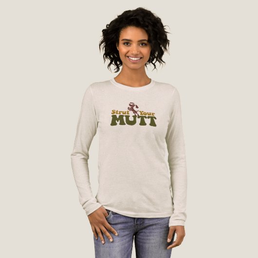 Dog Walking Strut Your Mutt  Tri-Blend Shirt (Voorkant)