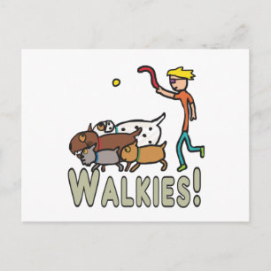 Dog Walking Walkies Briefkaart