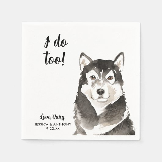 Dog Wedding Cocktail Napkins Servet (Voorkant)