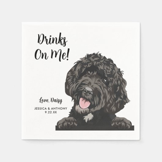 Dog Wedding Cocktail Napkins Servet (Voorkant)