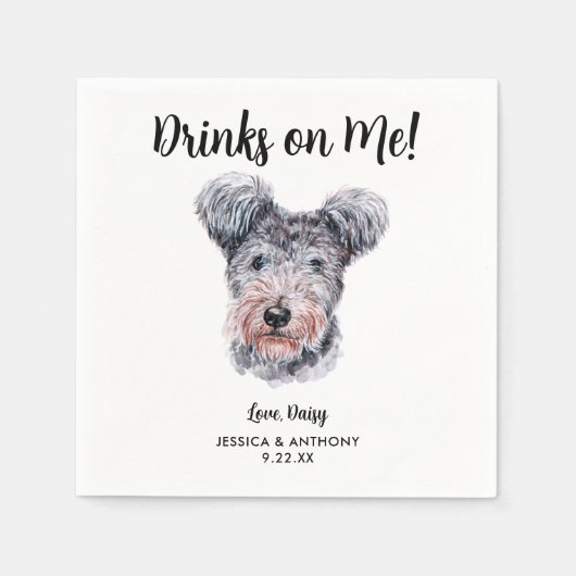Dog Wedding Cocktail Napkins Servet (Voorkant)