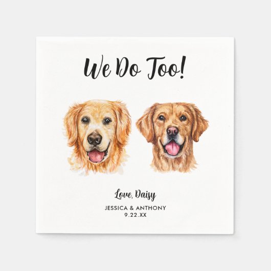 Dog Wedding Cocktail Napkins Servet (Voorkant)
