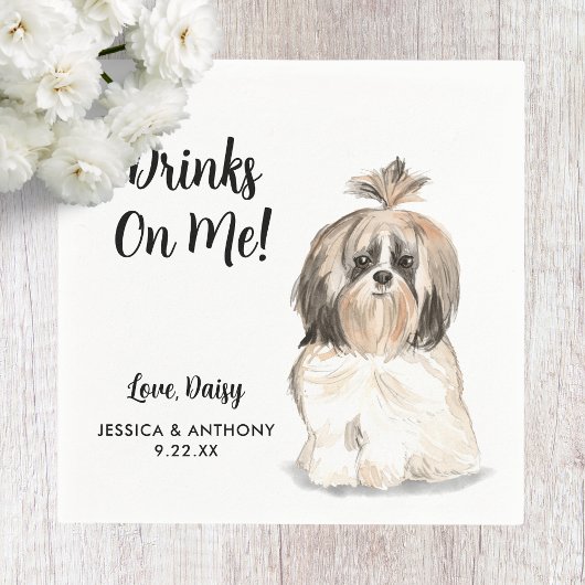 Dog Wedding Cocktail Napkins Servet