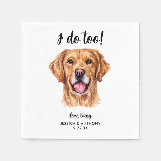 Dog Wedding Cocktail Napkins Servet (Voorkant)