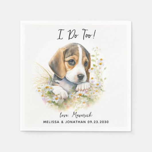 Dog Wedding Cocktail Servet (Voorkant)