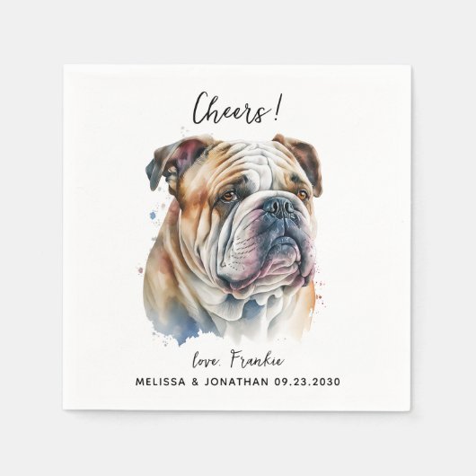 Dog Wedding Cocktail Servet (Voorkant)