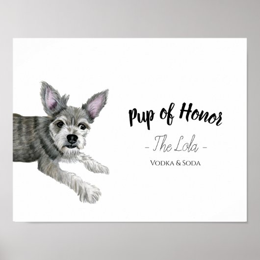 Dog Wedding Drink Sign Poster (Voorkant)