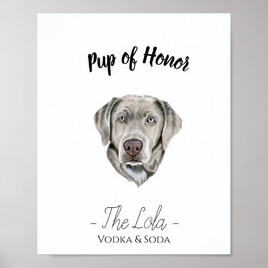 Dog Wedding Drink Sign Poster (Voorkant)