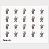 Dog Wedding Groom Wedding ring Vierkante Sticker (Vel)