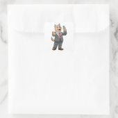 Dog Wedding Groom Wedding ring Vierkante Sticker (Tas)
