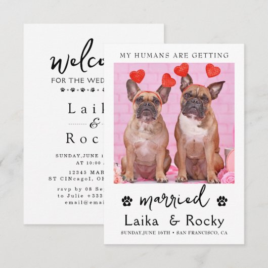 Dog Wedding Invitation (Devant / Derrière)