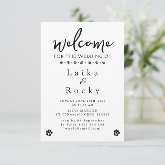 Dog Wedding Invitation (Debout devant)