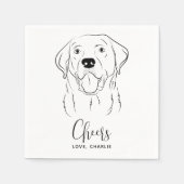 Dog Wedding Personalized Cheers Labrador Cocktail Servet (Voorkant)