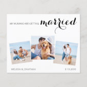 Dog Wedding Photo Collage Save the Date Invitation (Voorkant)