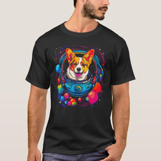 Dog Welsh Corgi Astronaut T-shirt (Voorkant)