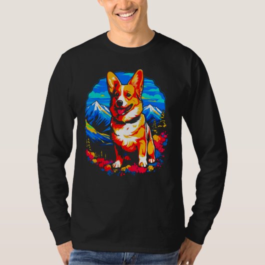 Dog Welsh Corgi Hiking T-shirt (Voorkant)