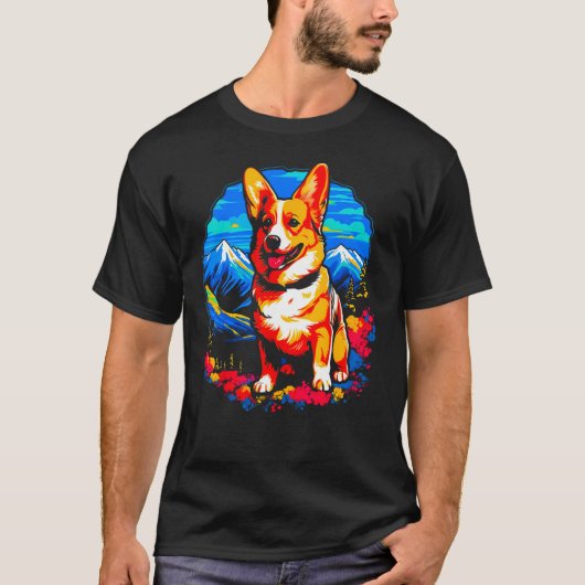 Dog Welsh Corgi Hiking T-shirt (Voorkant)