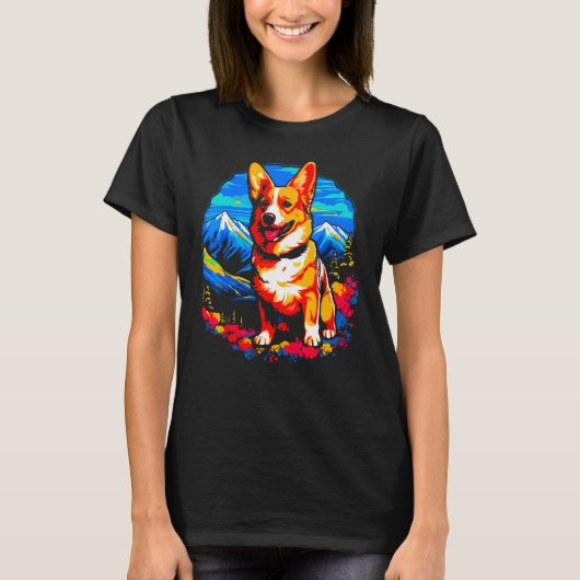Dog Welsh Corgi Hiking T-shirt (Voorkant)