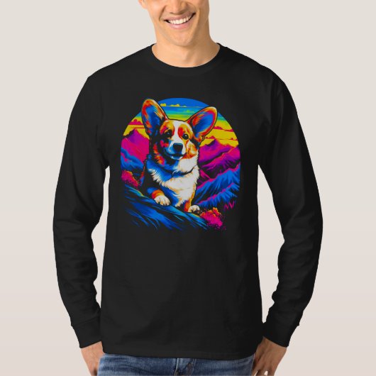 Dog Welsh Corgi Mountain T-shirt (Voorkant)
