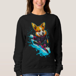 Dog Welsh Corgi Snowboard Trui