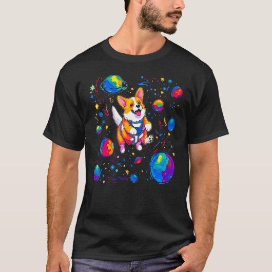 Dog Welsh Corgi Space T-shirt (Voorkant)