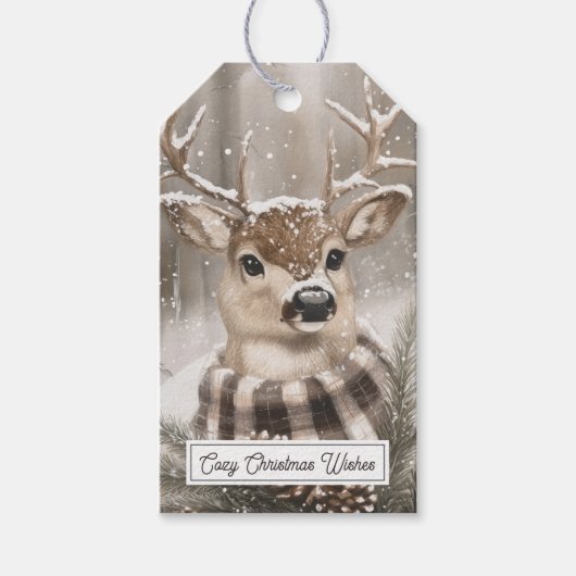 Dog Winter Snow Christmas Cadeaulabel (Voorkant)