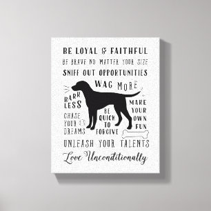 Dog Wisdom Inspirerend Pet House Rules Canvas Afdruk