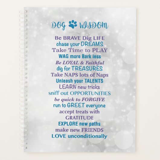 Dog Wisdom Quotes - Inspirerend Hondenliefhebbers Planner (Voorkant)