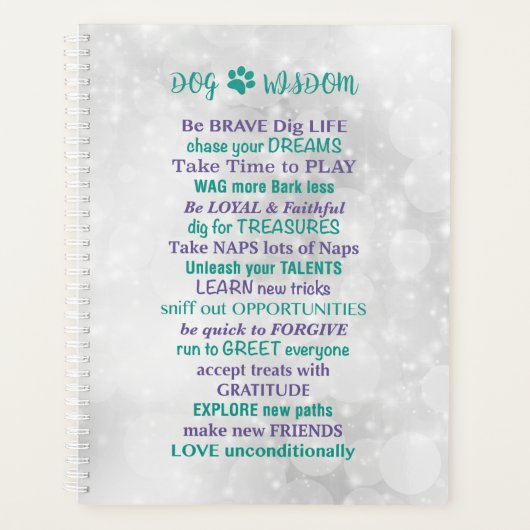 Dog Wisdom Quotes - Inspirerend Quotes Hondenliefh Planner (Voorkant)