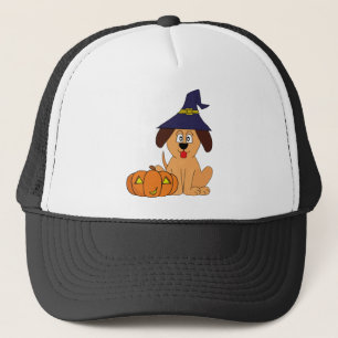 Dog Witch Pumpkin Halloween Trucker Pet