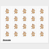 Dog with Bone as Rabbit Vierkante Sticker (Vel)