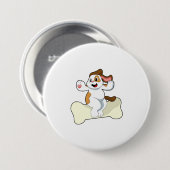Dog with Bone Ronde Button 7,6 Cm (Voorkant /achterkant)