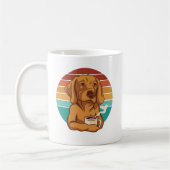 Dog  with coffee  koffiemok (Links)
