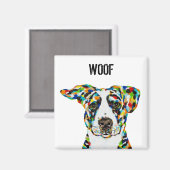Dog Wof Magnet Magneet (Voorkant / Achterkant)