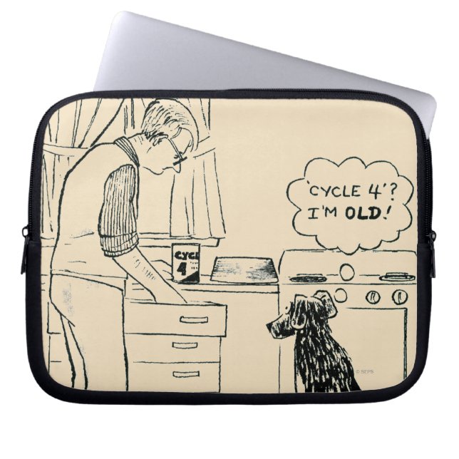 Dog wordt ouder laptop sleeve (Voorkant)