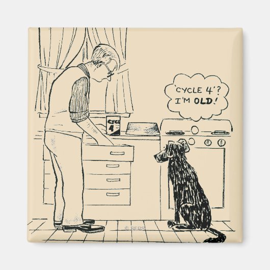 Dog wordt ouder magneet (Voorkant)