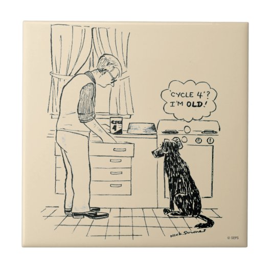 Dog wordt ouder tegeltje (Voorkant)