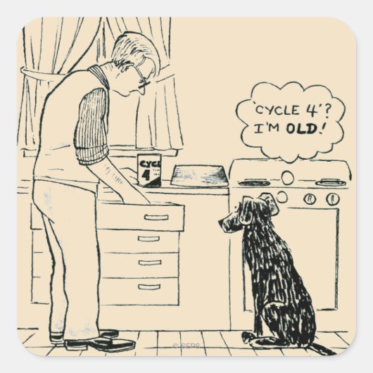 Dog wordt ouder vierkante sticker (Voorkant)