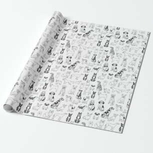 Dog Wrapping Paper - ontwerp voor zwarte en witte Cadeaupapier