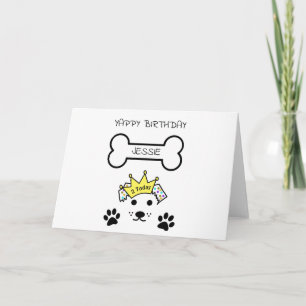 DOG YAPPY BIRTHDAY, aangepaste naam Kaart