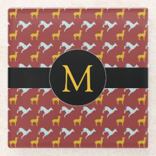 Dog Year 2018 Zodiac Birthday Monogram C Glazen Onderzetter