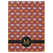 Dog Year 2018 Zodiac Birthday Monogram Klembord (Achterkant)