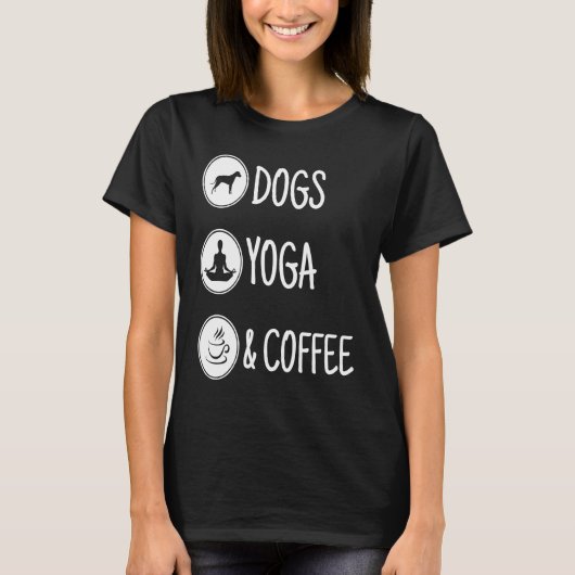 Dog yoga and coffee t-shirt (Voorkant)